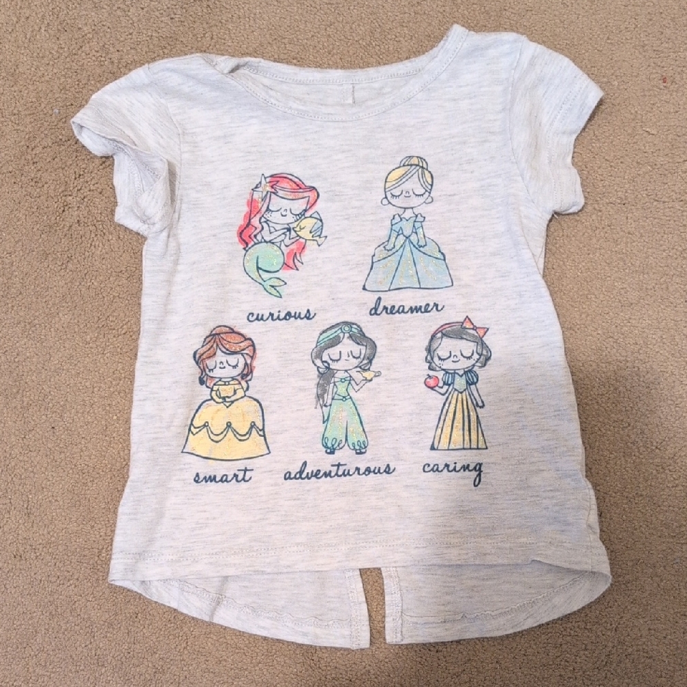 Disney Princess Graphic Tee - Light Gray